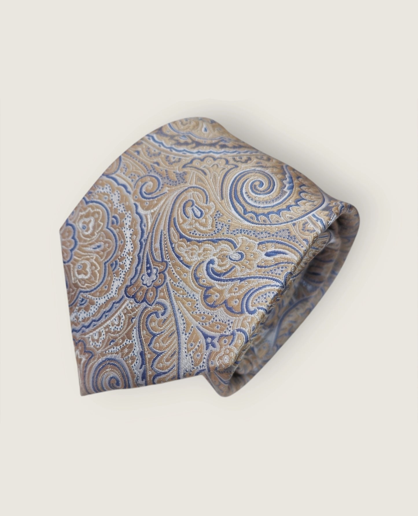 Tie & Hankie Set - Blue & Beige Paisley KJ9527BL-17