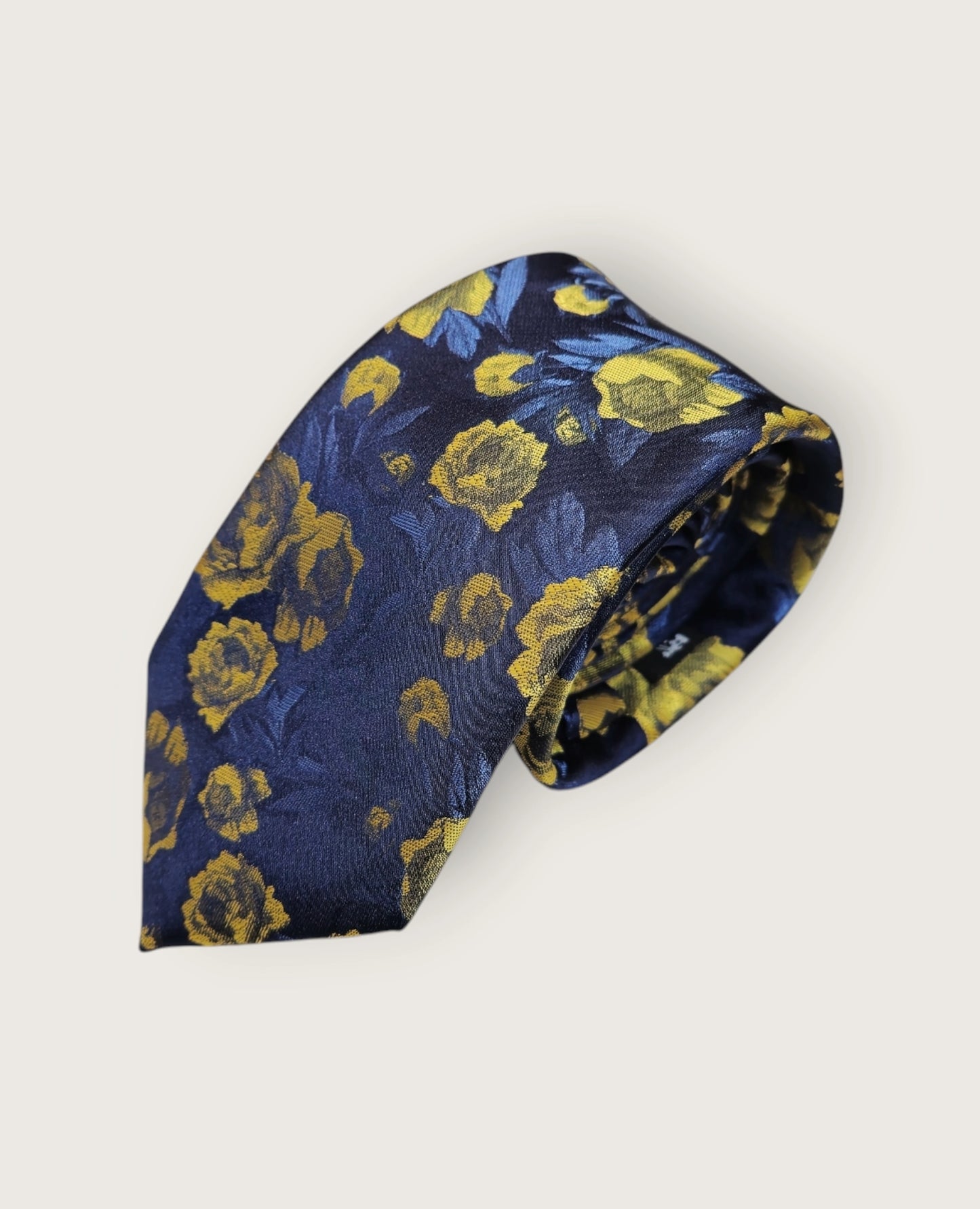 Tie & Hankie Set - Blue & Yellow Floral KX1320BLK-4