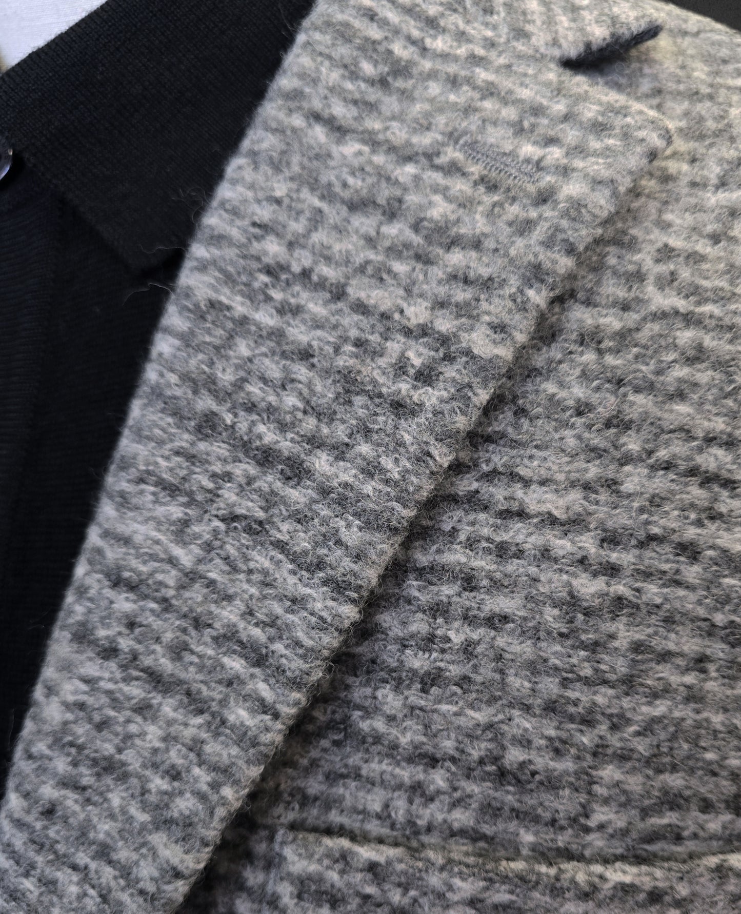 Knitted Wool-Blend Jacket - Grey Melange