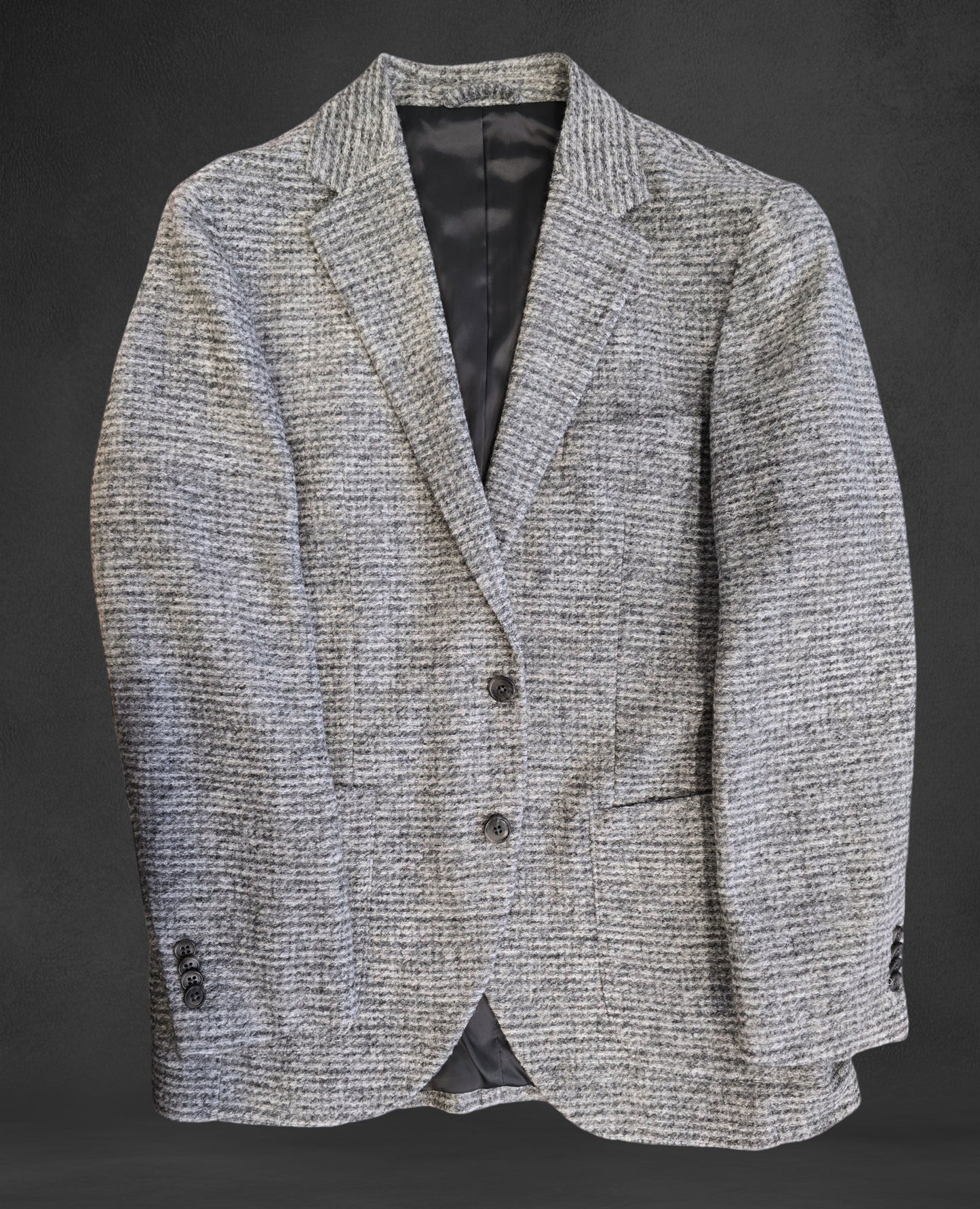 Knitted Wool-Blend Jacket - Grey Melange