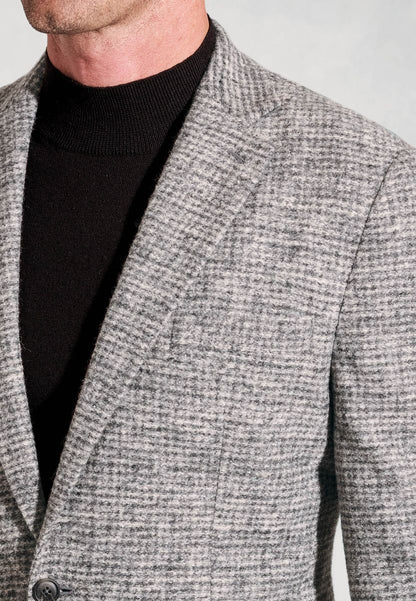 Knitted Wool-Blend Jacket - Grey Melange