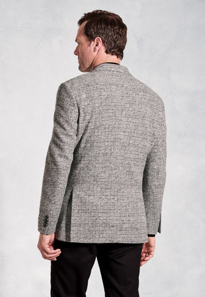 Knitted Wool-Blend Jacket - Grey Melange