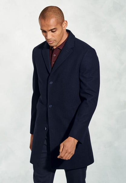 Wool-Mix Hutchinson Overcoat - Navy