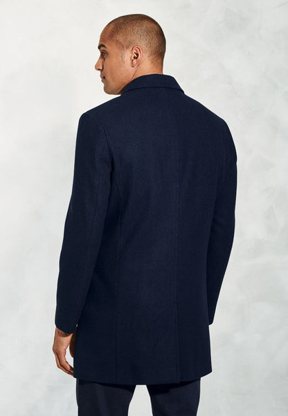 Wool-Mix Hutchinson Overcoat - Navy