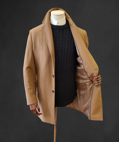 Wool-Mix Hutchinson Overcoat - Camel