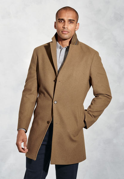 Wool-Mix Hutchinson Overcoat - Camel