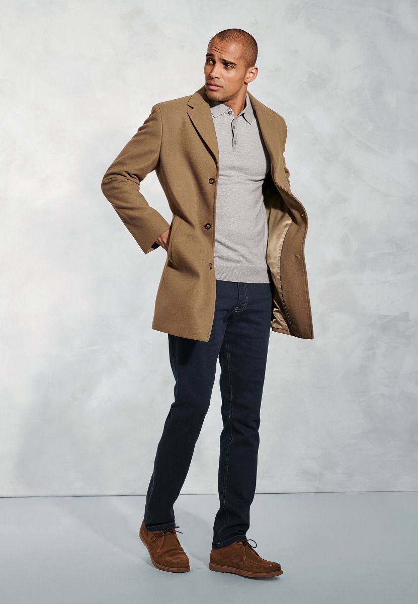 Wool-Mix Hutchinson Overcoat - Camel