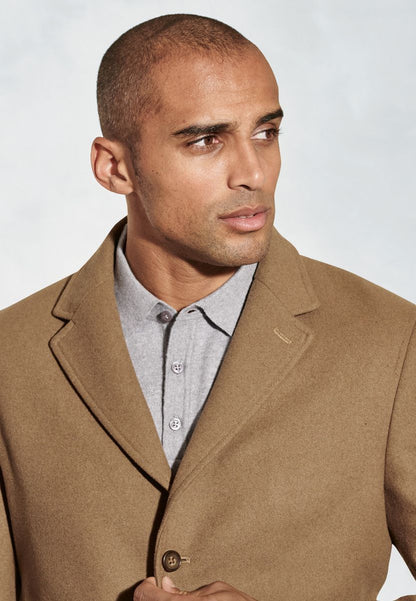 Wool-Mix Hutchinson Overcoat - Camel