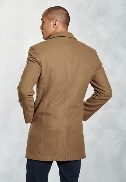 Wool-Mix Hutchinson Overcoat - Camel