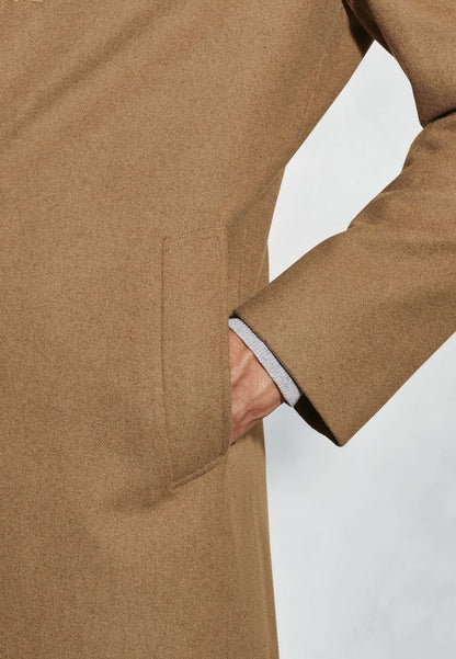 Wool-Mix Hutchinson Overcoat - Camel