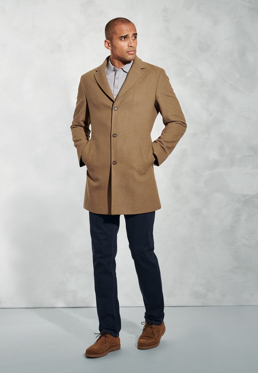 Wool-Mix Hutchinson Overcoat - Camel