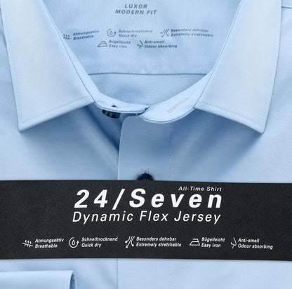 24/7 Jersey Stretch Long Sleeve Shirt - Sky Blue