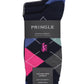 Pringle Natural Bamboo Socks 3 Pack - Argyle Navy Pink