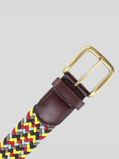 35mm Yellow/ Navy/Red Elastic Belt