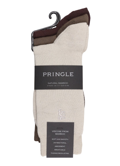 Pringle Natural Bamboo Socks 3 Pack - Natural