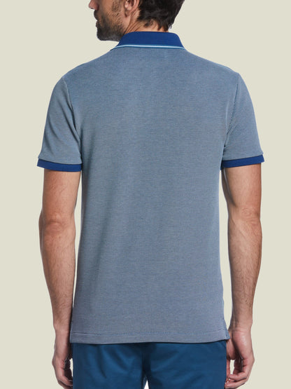 BIRDSEYE ORGANIC COTTON PIQUE POLO SHIRT IN LIMOGES