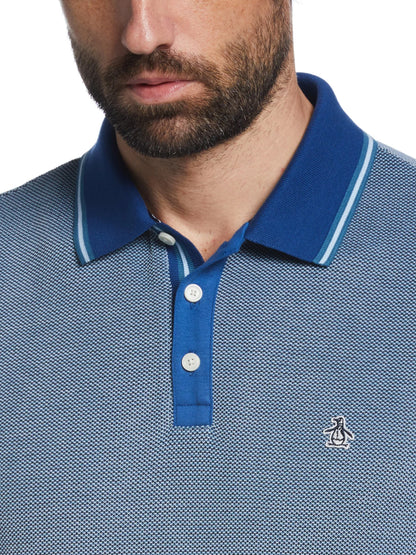 BIRDSEYE ORGANIC COTTON PIQUE POLO SHIRT IN LIMOGES