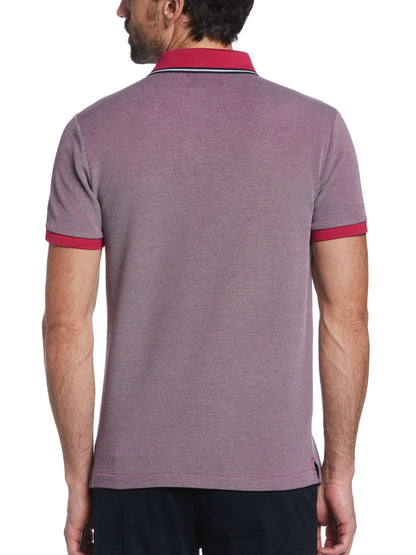 BIRDSEYE ORGANIC COTTON PIQUE POLO SHIRT IN SANGRIA