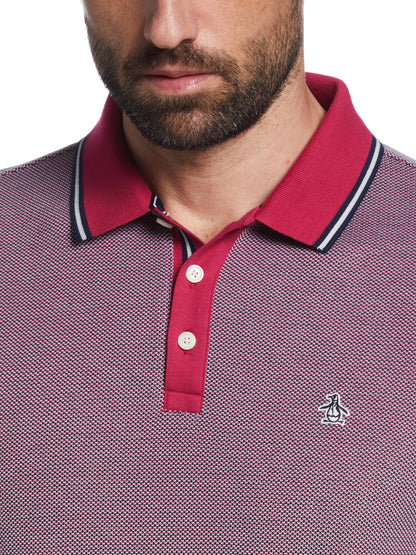 BIRDSEYE ORGANIC COTTON PIQUE POLO SHIRT IN SANGRIA