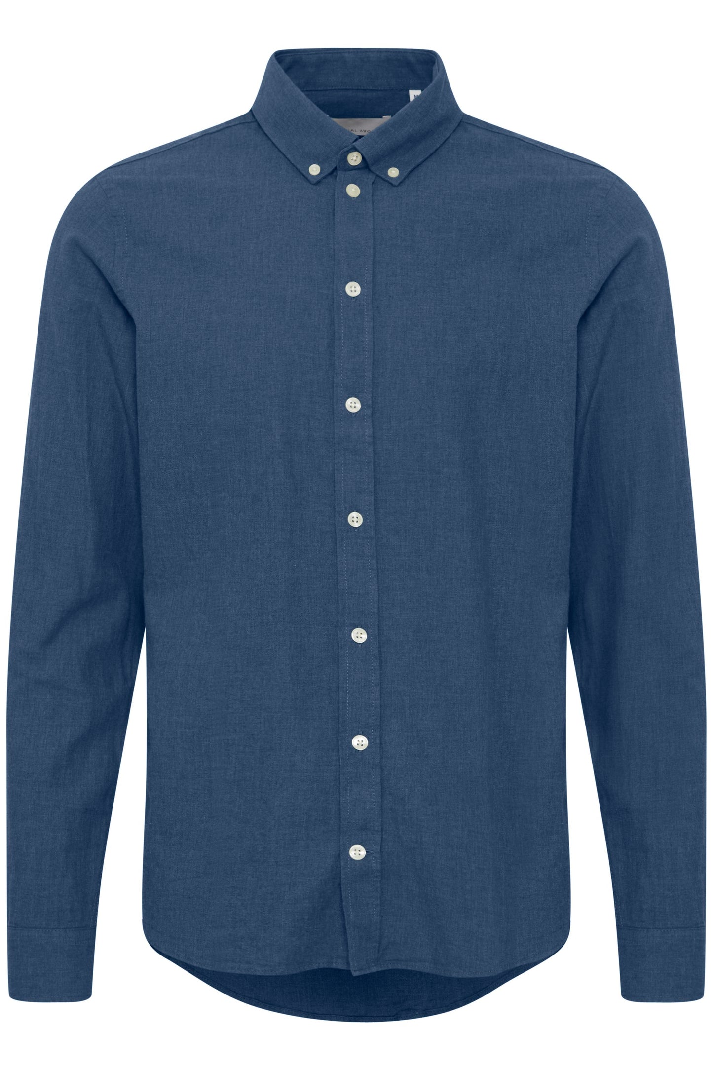 Pure-Cotton Long Sleeve Shirt - Navy Melange