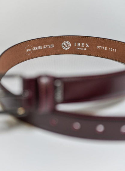 IBEX - 35mm Stitched Edge Leather Belt - Burgundy