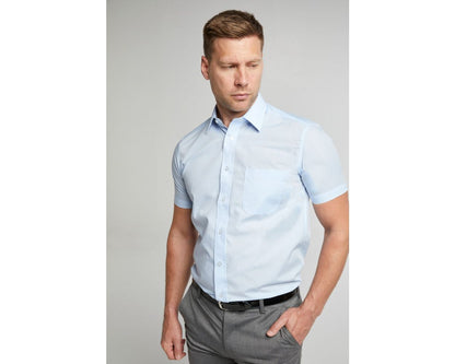 Classic Easy Care Short Sleeve Shirt - Sky Blue